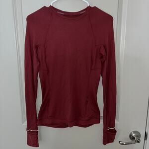 Lululemon Burgundy It's Rulu Long-Sleeve Shirt Women’s 4 Workout Shirt